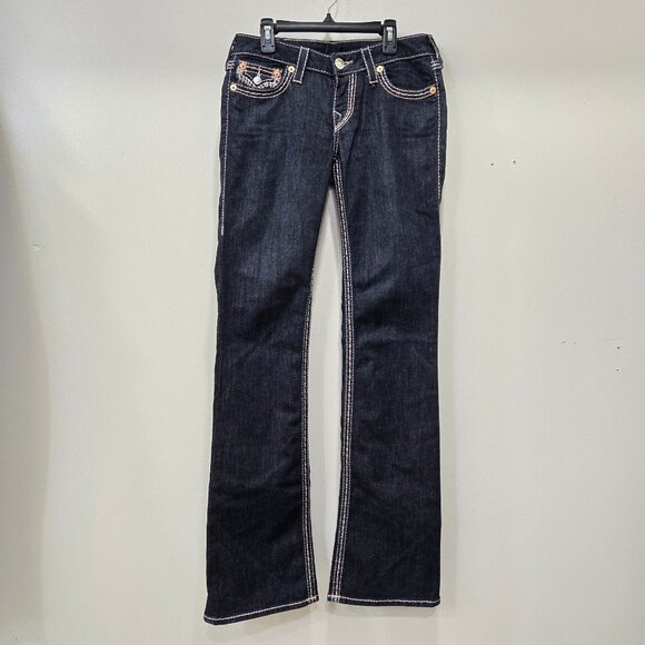 True Religion Dark Wash Boot Cut Denim Jeans Size 28 - Picture 1 of 16
